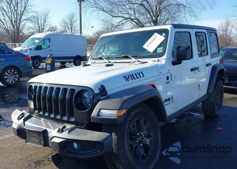 2021 Jeep Wrangler Unlimited Willys 4X4 z USA, uszkodzony, nr VIN 1C4HJXDM8MW530922